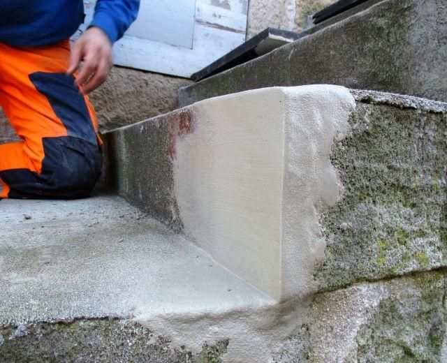 Sanierte Treppenstufen mit Rapid Set Produkten